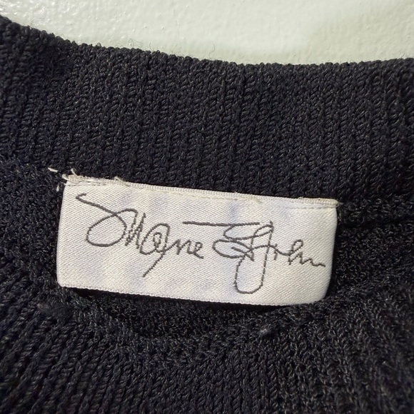 St. John Vintage Knit Black Button-Down Dress Midi Skirt Sz 6 - Picture 2 of 7